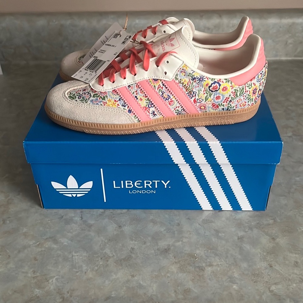 Adidas Kids Floral Sneakers - Pink and White